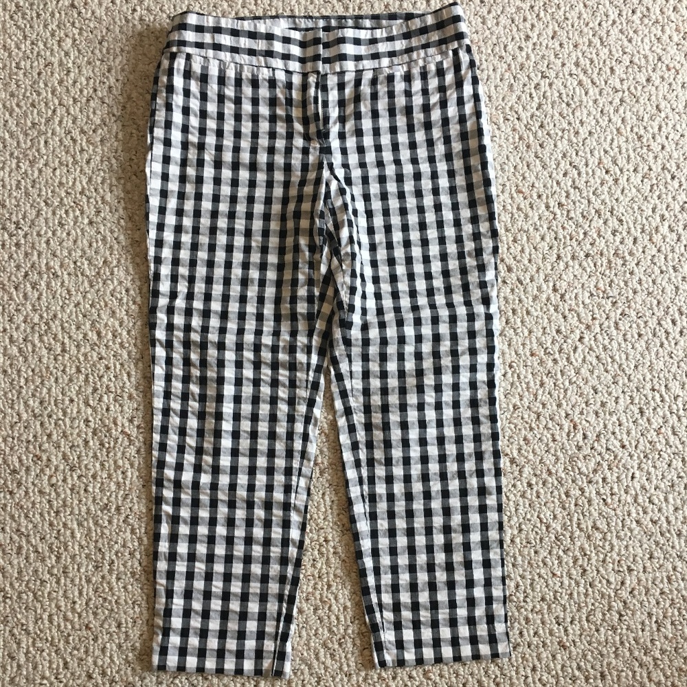 Loft Original Ankle Gingham Pants Size 6